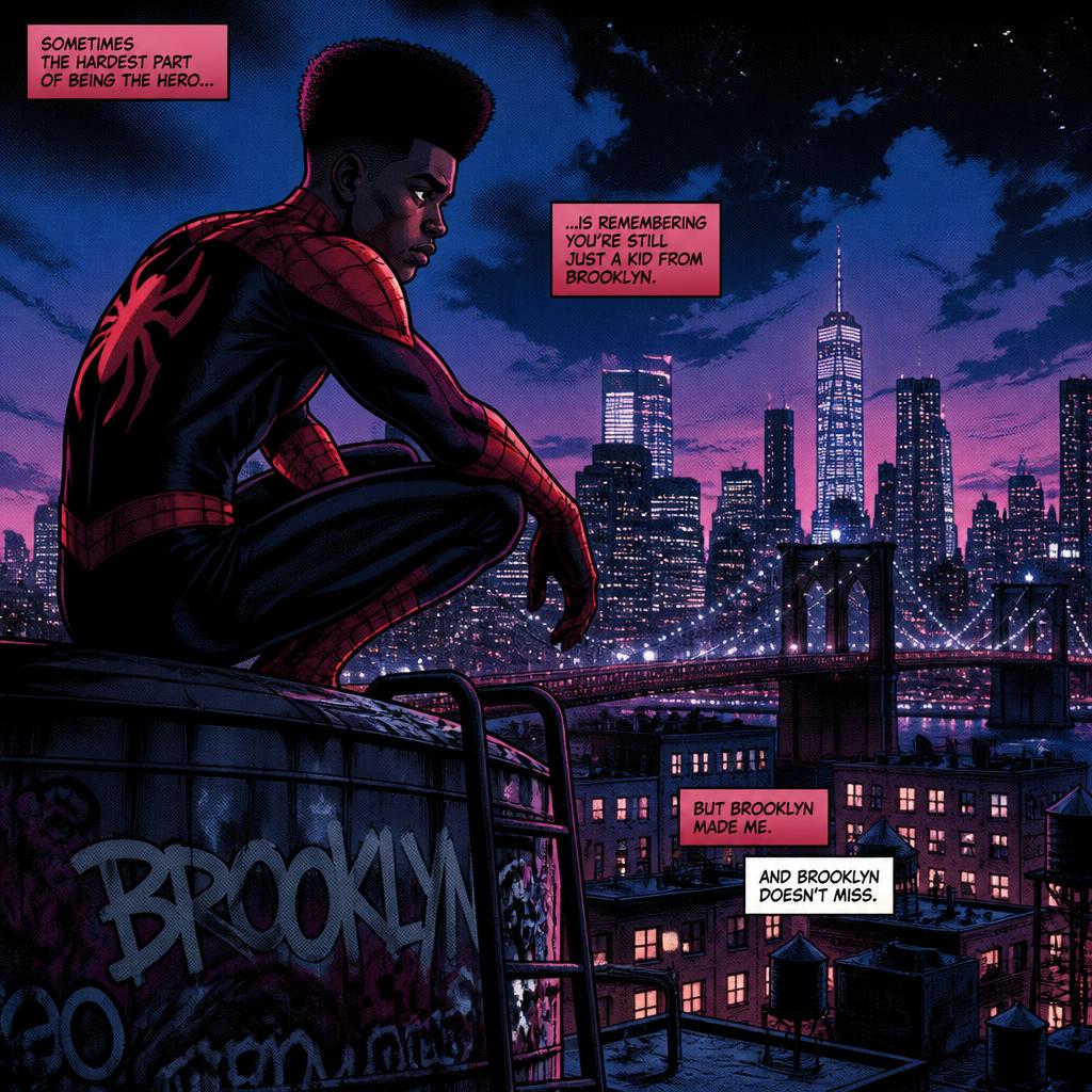 Zachary Silva perched on a Brooklyn rooftop at night overlooking the city