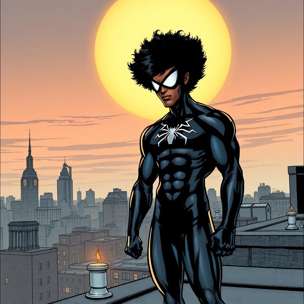 The Shadow Spider walking toward a massive dark castle on the horizon